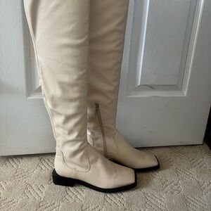 SCHUTZ Cream Over-the-Knee Boots